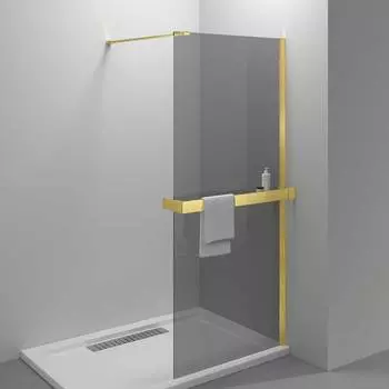 Душевая перегородка Vincea Walk in HR 90 см VSW-4HR900CGG стекло тонированное, профиль брашированное золото