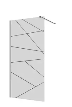 Душевая перегородка Walk In Ceruttispa Walk In 90x190 PICK T90 стекло узор матовый, профиль хром