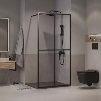 Душевая перегородка Walk In Niagara Nova 100x195 NG-686-10BLACK стекло прозрачное с рисунком, профиль черный матовый