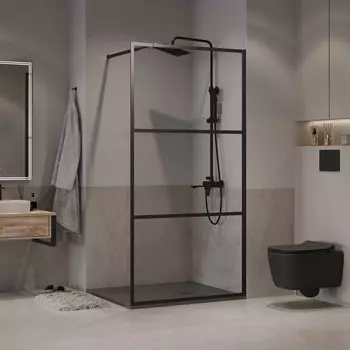 Душевая перегородка Walk In Niagara Nova 120x195 NG-688-12BLACK стекло прозрачное с рисунком, профиль черный матовый