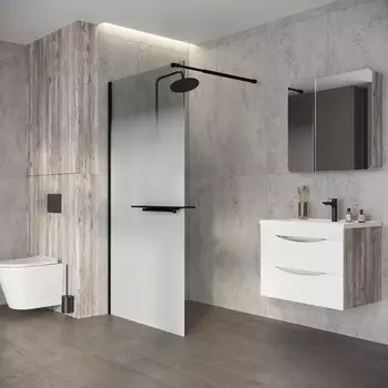 Душевая перегородка Walk In Niagara Nova 90х200 NG-582-90BLACK стекло белый градиент, профиль черный матовый