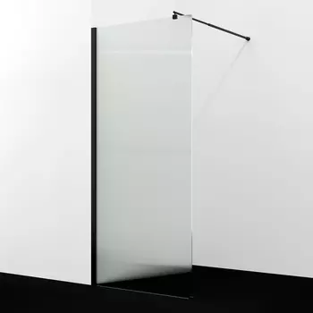 Душевая перегородка Wasserkraft Rur 90х200 30W39MB-FL стекло рифленое, профиль черный