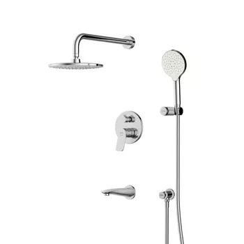 Душевая система Am.Pm X-Joy FB85A3RH10 с тропическим душем, душевой лейкой, смесителем, изливом, хром