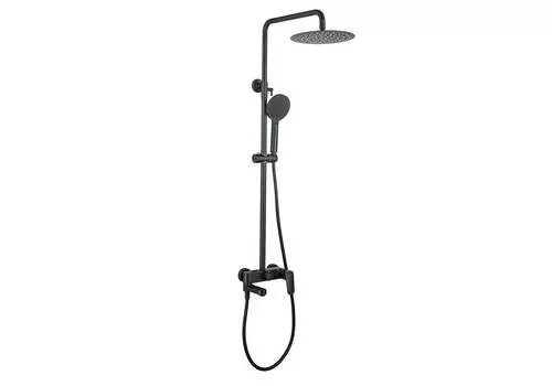 Душевая система Aquatek Вега AQ2040MB с изливом, черная матовая
