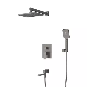 Душевая система Cezares SLIDER SLIDER-VDSET-GM оружейная сталь, со смесителем и изливом