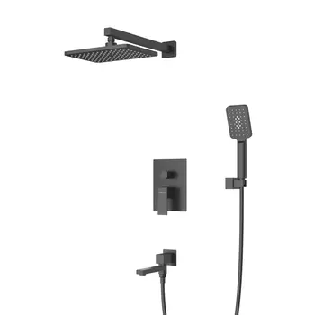 Душевая система Cezares SLIDER SLIDER-VDSET-NOP черный матовый, со смесителем и изливом