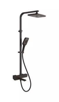 Душевая система Rose R1096H черный, с термостатом