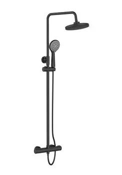 Душевая система с термостатом Orange Thermo T02S3-912b черная матовая