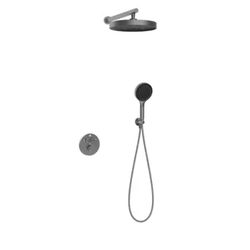 Душевая система Vincea Inspire VSFW-3I22MT2GM вороненная сталь, со смесителем и термостатом