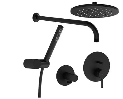 Душевая система встраиваемая Vitra Origin A4926636EXP черный матовый, со встраиваемой частью