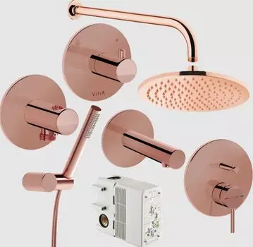 Душевая система встраиваемая Vitra Origin A49285EXP медь, с изливом и встраиваемой частью