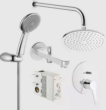 Душевая система встраиваемая Vitra Solid S A49287EXP хром, с изливом и встраиваемой частью