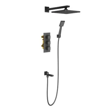 Душевая система встроенная с термостатом Timo Tetra-thermo SX-0199/03SM черный матовый
