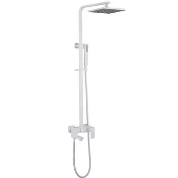 Душевая стойка Abber Daheim AF8216WL с изливом, белая матовая