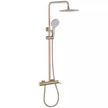 Душевая стойка Abber Emotion AF8816GL с изливом, золото матовое