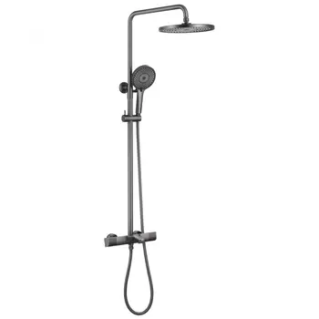 Душевая стойка Abber Thermostat AF8516NGL с термостатом и изливом, никель
