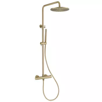Душевая стойка Abber Wasser Kreis AF8160GL с термостатом без излива, золото матовое