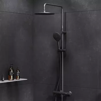 Душевая стойка Am.Pm Like F0780422 черная с термостатом