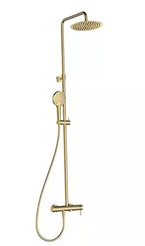 Душевая стойка AQUAme AQM8011BG золото шлифованное, без излива