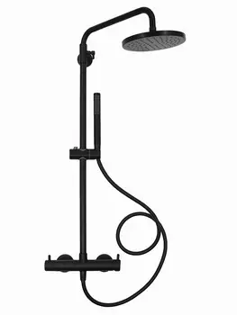 Душевая стойка AQUAme AQM 8001MB без излива, черный матовый