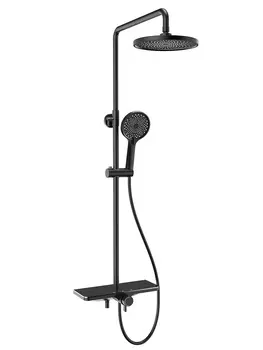 Душевая стойка AQUAme AQM 8002B с изливом, черный