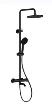 Душевая стойка Arrow AMG13SH848U2BC черный, с изливом и термостатом