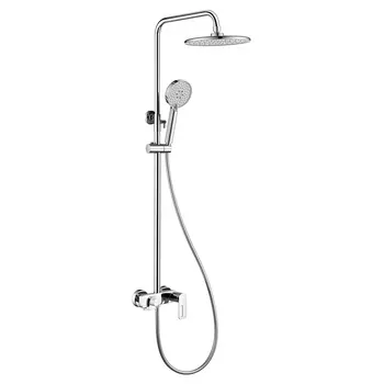 Душевая стойка Black&White 9102С хром, со смесителем, с изливом