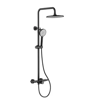 Душевая стойка Black&White 9104MB черный матовый, со смесителем, без излива