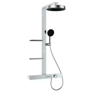 Душевая стойка Black&White Gravity GH-9005-C хром, с термостатом, с изливом