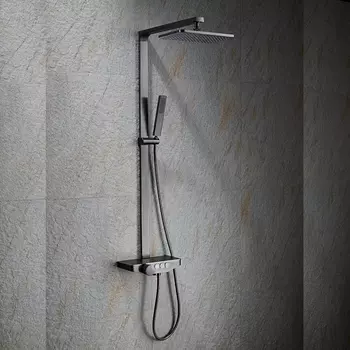 Душевая стойка Black&White U7785GM сталь