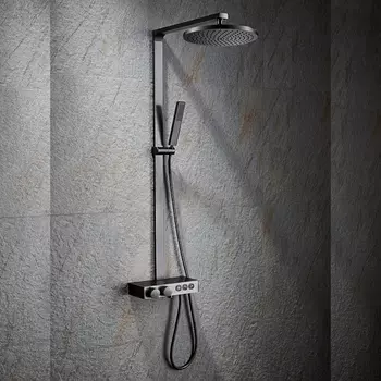 Душевая стойка Black&White U7815GM сталь