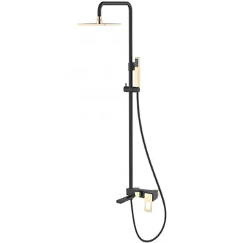 Душевая стойка Boheme Q 148-BG черная, золото, с изливом