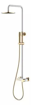 Душевая стойка Boheme Stick 128-WG белая white diamond gold, с изливом
