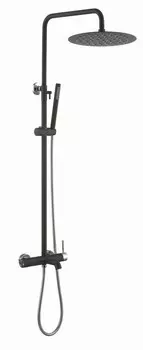 Душевая стойка Boheme Uno 468-BCR черная, хром, с изливом