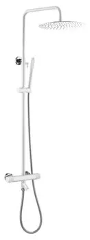 Душевая стойка Boheme Uno 468-T-WCR белая, хром, с термостатом, с изливом