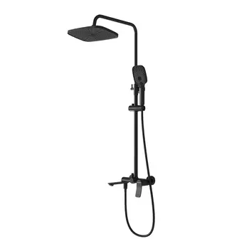 Душевая стойка Grossman Advans 500.K35.09.210 с изливом, черный матовый