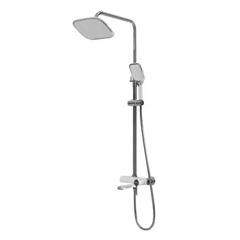 Душевая стойка Grossman Alba 500.K35.06.100/000 с изливом, хром с белым