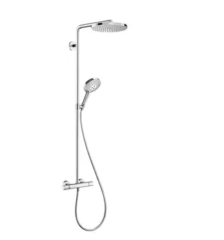 Душевая стойка Hansgrohe Raindance Select S Showerpipe 240 1jet PowderRain 27633000 с термостатом, без излива, хром