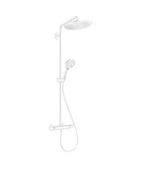 Душевая стойка Hansgrohe ShowerPipe 26890700 белая матовая, с термостатом, без излива