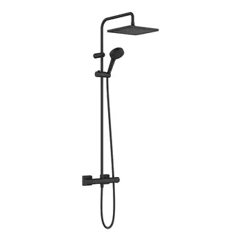 Душевая стойка Hansgrohe Vernis Shape 26429670 без излива, с термостатом, черная матовая