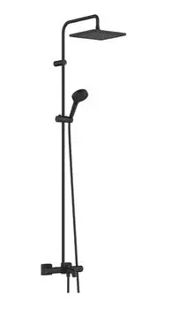 Душевая стойка Hansgrohe Vernis Shape Showerpipe 240 26900670 без излива, черная с термостатом