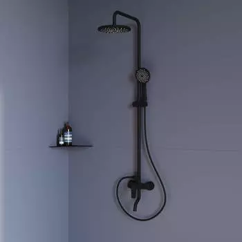 Душевая стойка RGW Shower Panels SP-25B черная, с изливом