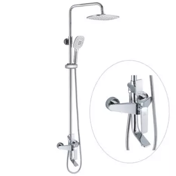 Душевая стойка Rose R1336 с изливом, белый, хром