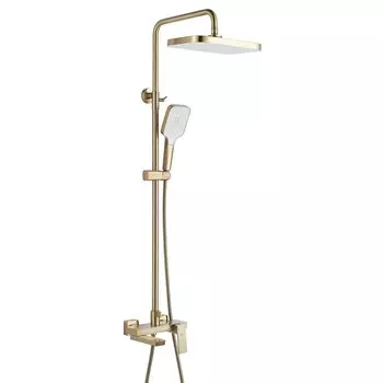 Душевая стойка Rose R1836G с изливом для ванны, золотой сатин