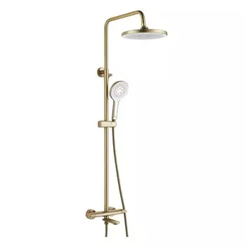 Душевая стойка Rose R3936G с изливом, золотой сатин