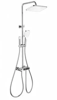 Душевая стойка с гигиеническим душем WONZON & WOGHAND MUSE WW-B3112-CR глянцевый хром, с термостатом