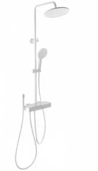 Душевая стойка с гигиеническим душем WONZON & WOGHAND MUSE WW-B3580-MW матовая белая, с термостатом