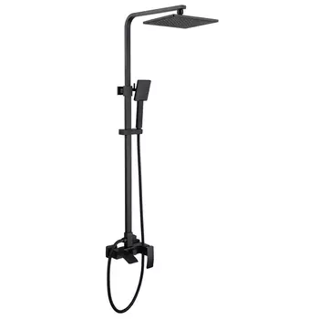 Душевая стойка с изливом Abber AF8616B черный матовый