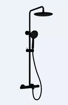 Душевая стойка Sancos Game SC3001MB черный матовый, с термостатом и изливом