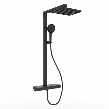 Душевая стойка Sancos Vos SC6100MB черный, со смесителем и термостатом, с изливом